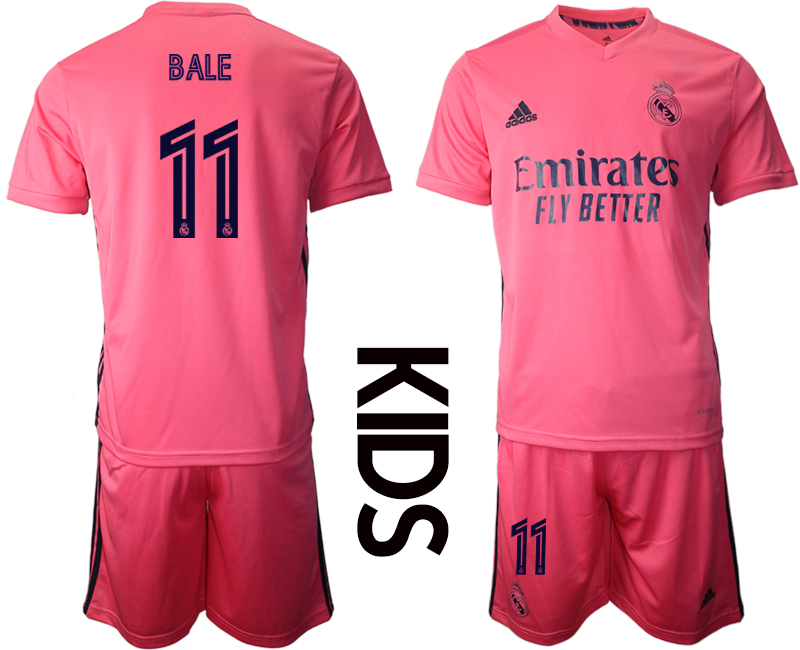 Youth 2020-2021 club Real Madrid away #11 pink Soccer Jerseys->real madrid jersey->Soccer Club Jersey